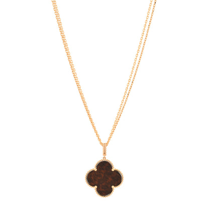 Van Cleef & Arpels 18K Rose Gold Letterwood Magic Alhambra Long Necklace 1 of 5