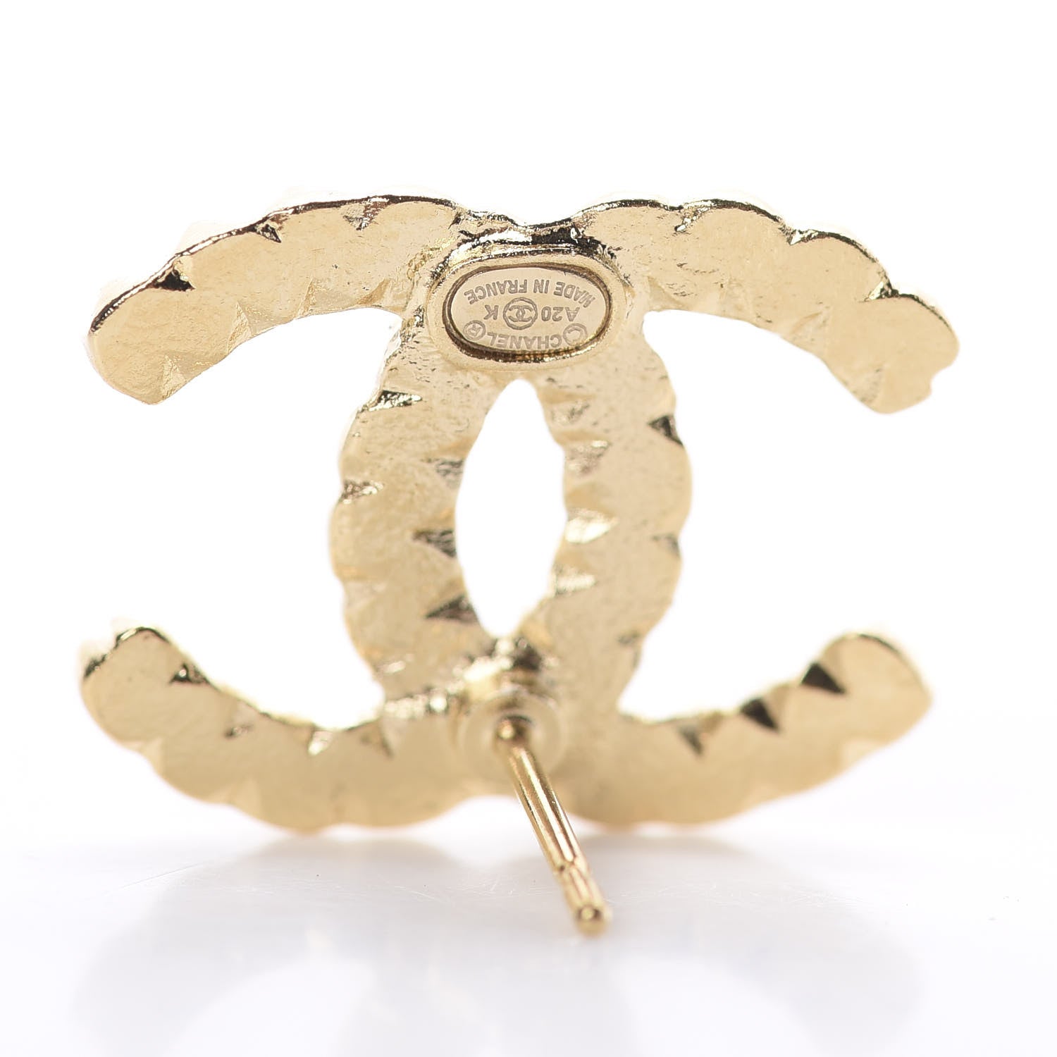 Chanel Resin Pearl Crystal CC Earrings Gold Black 4 of 4