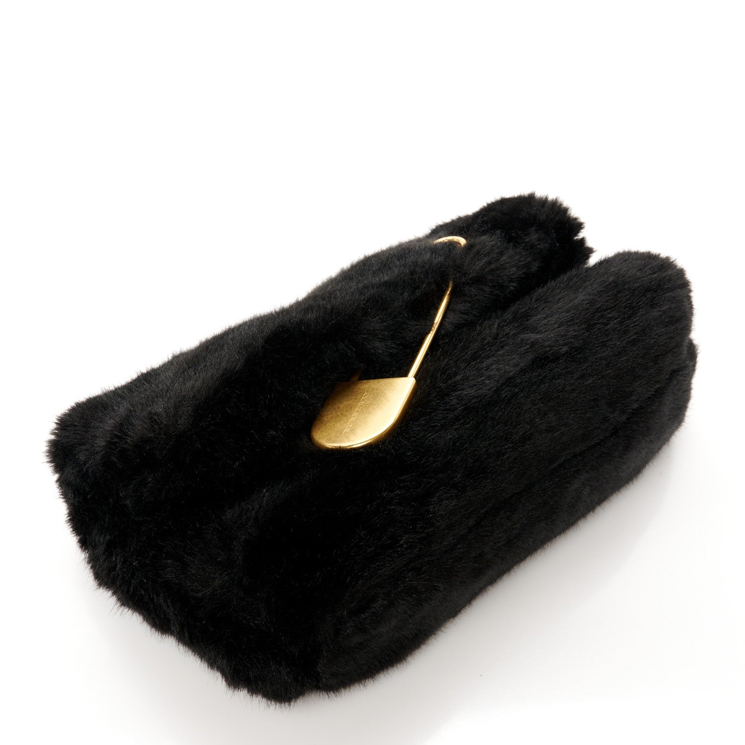 Burberry Faux Fur Pin Clutch Black 4 of 8