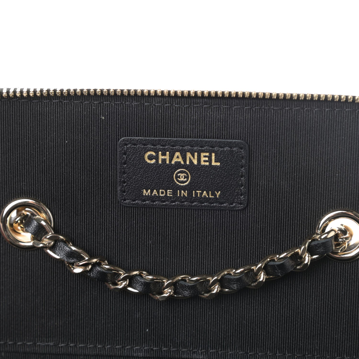 Chanel Lambskin Camellia Embossed Small Vanity Case With Chain Black 6 of 13