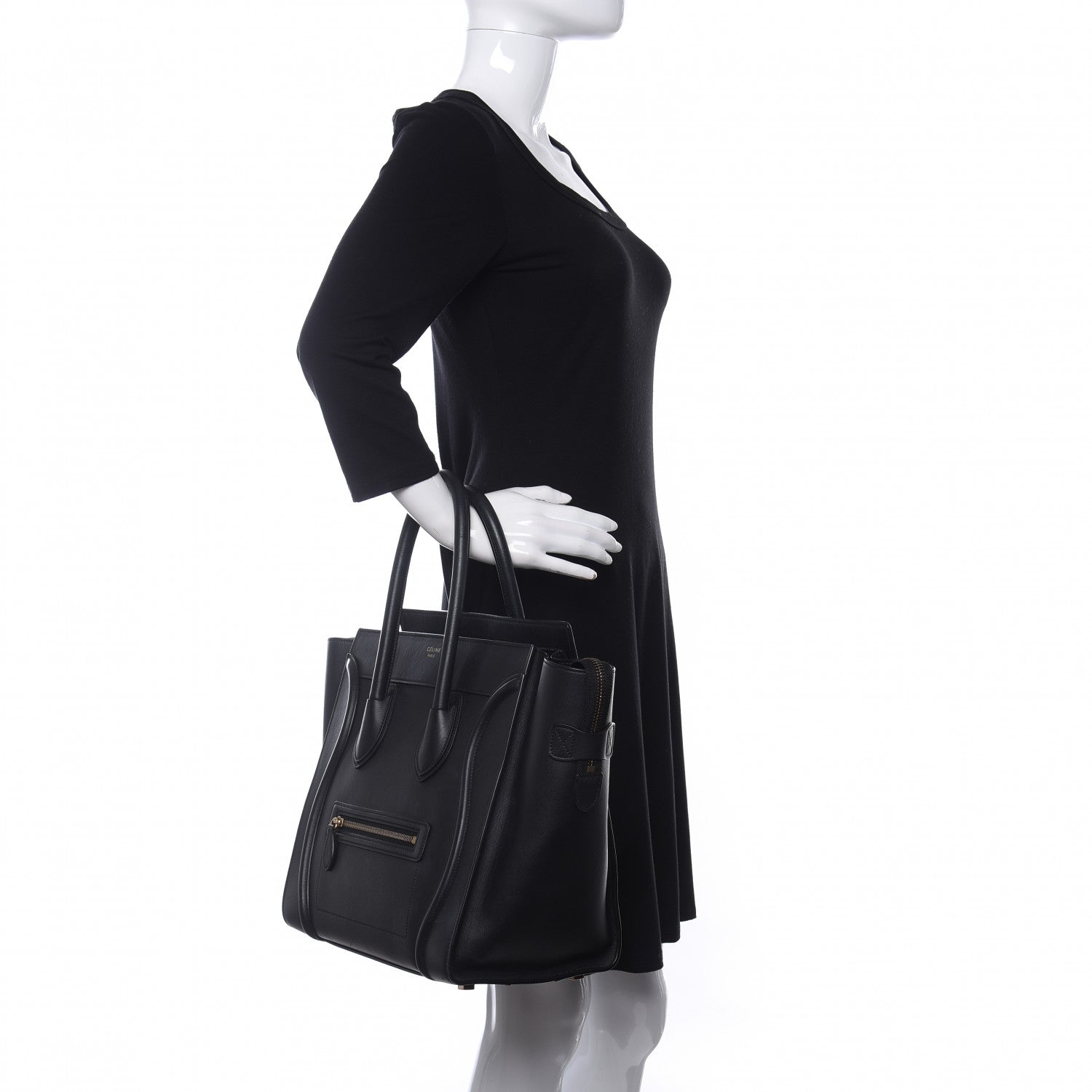 Celine Smooth Calfskin Mini Luggage Black 2 of 19