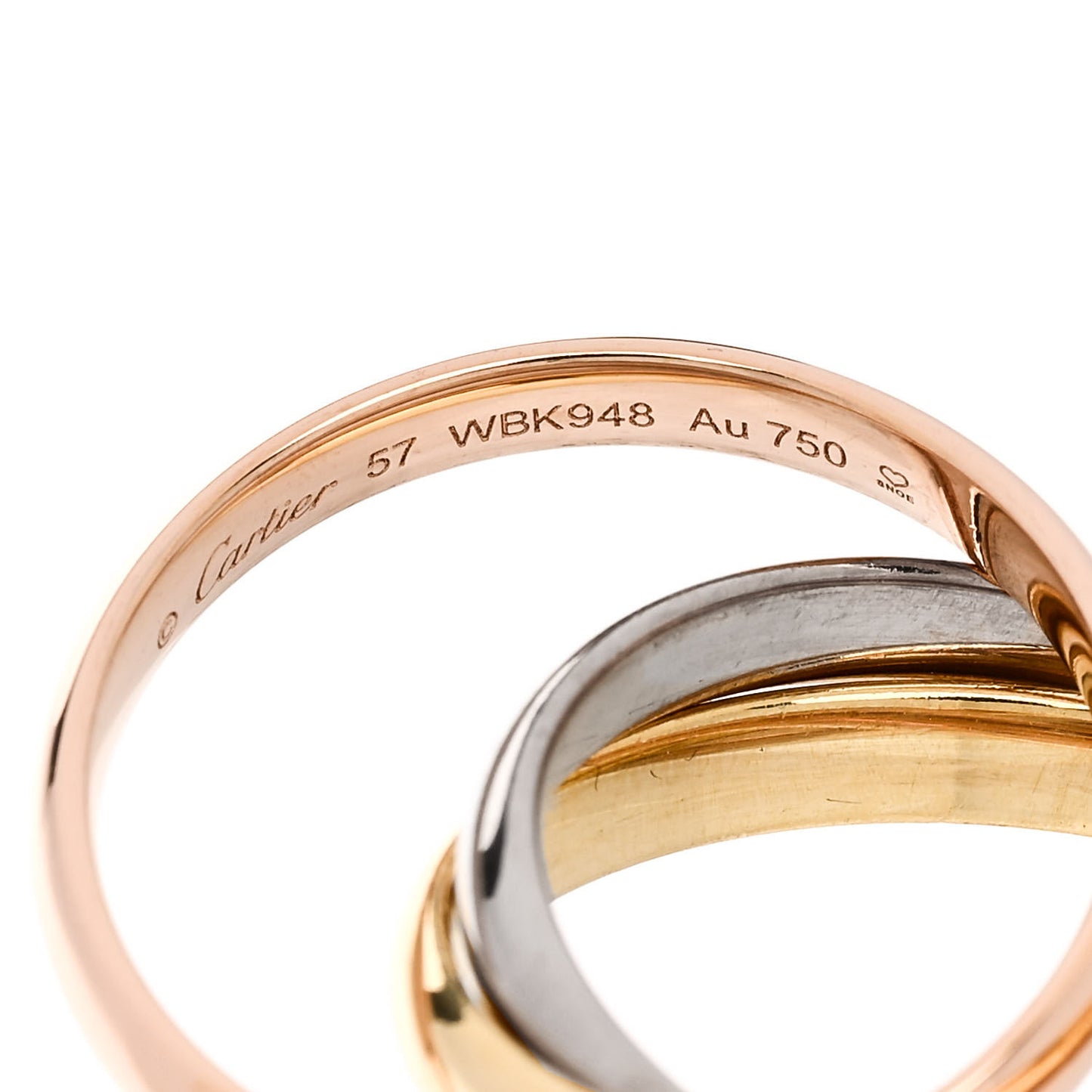 18K Pink Yellow White Gold Classic Trinity Ring 57 8