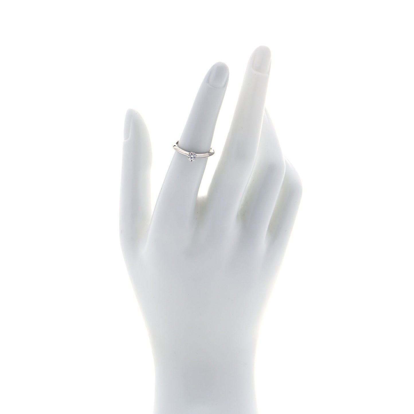 Platinum Diamond .19ct Solitaire Engagement Ring 51 5.75