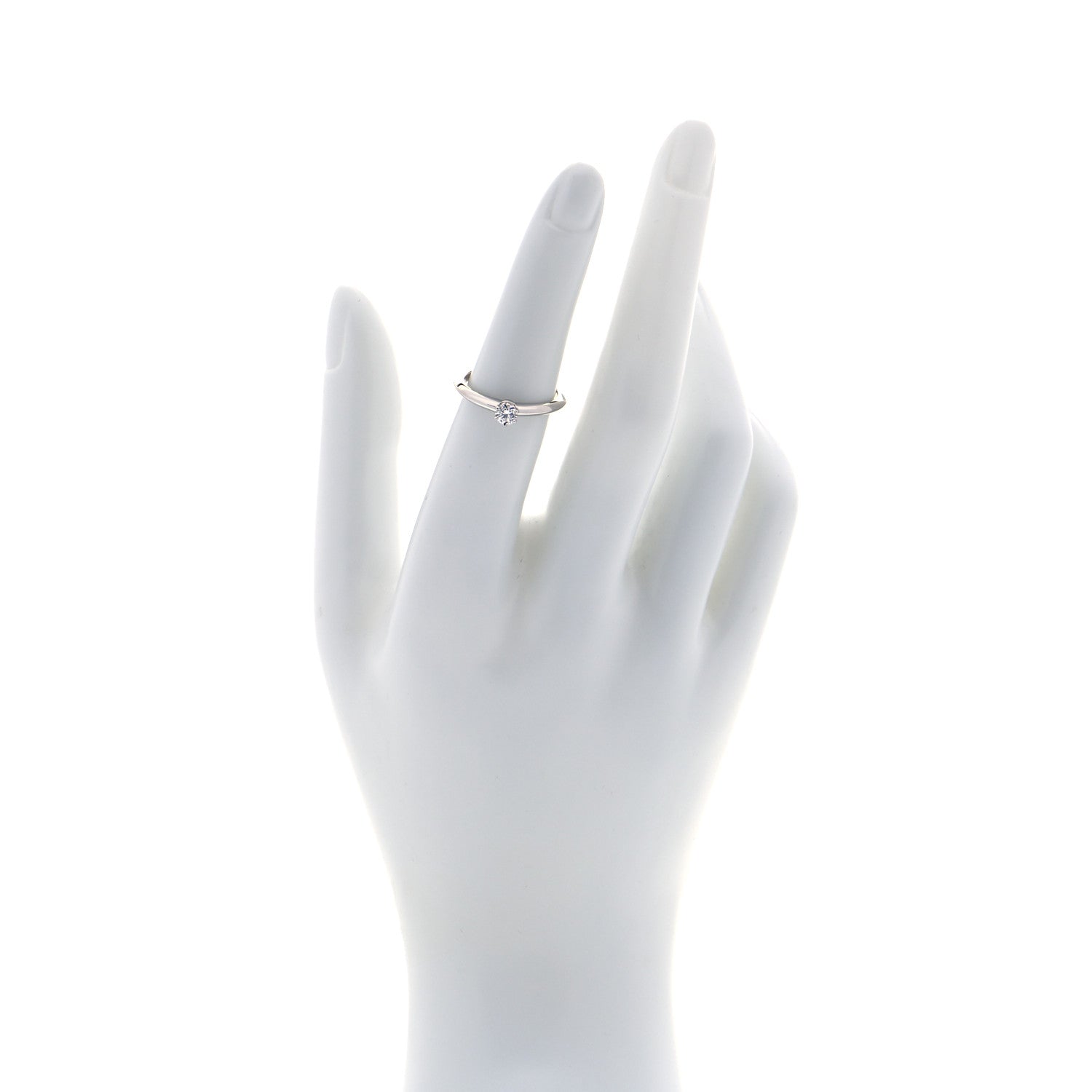 Tiffany Platinum Diamond .19ct Solitaire Engagement Ring 51 5.75 2 of 6