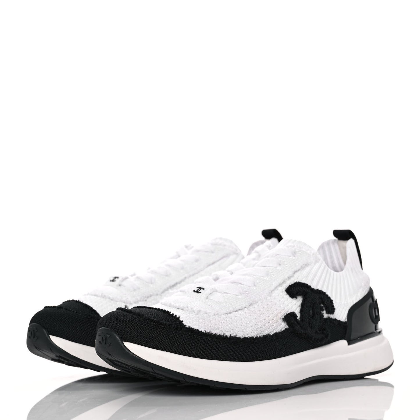 Knit Womens CC Sneakers CC Sneakers 37.5 White Black