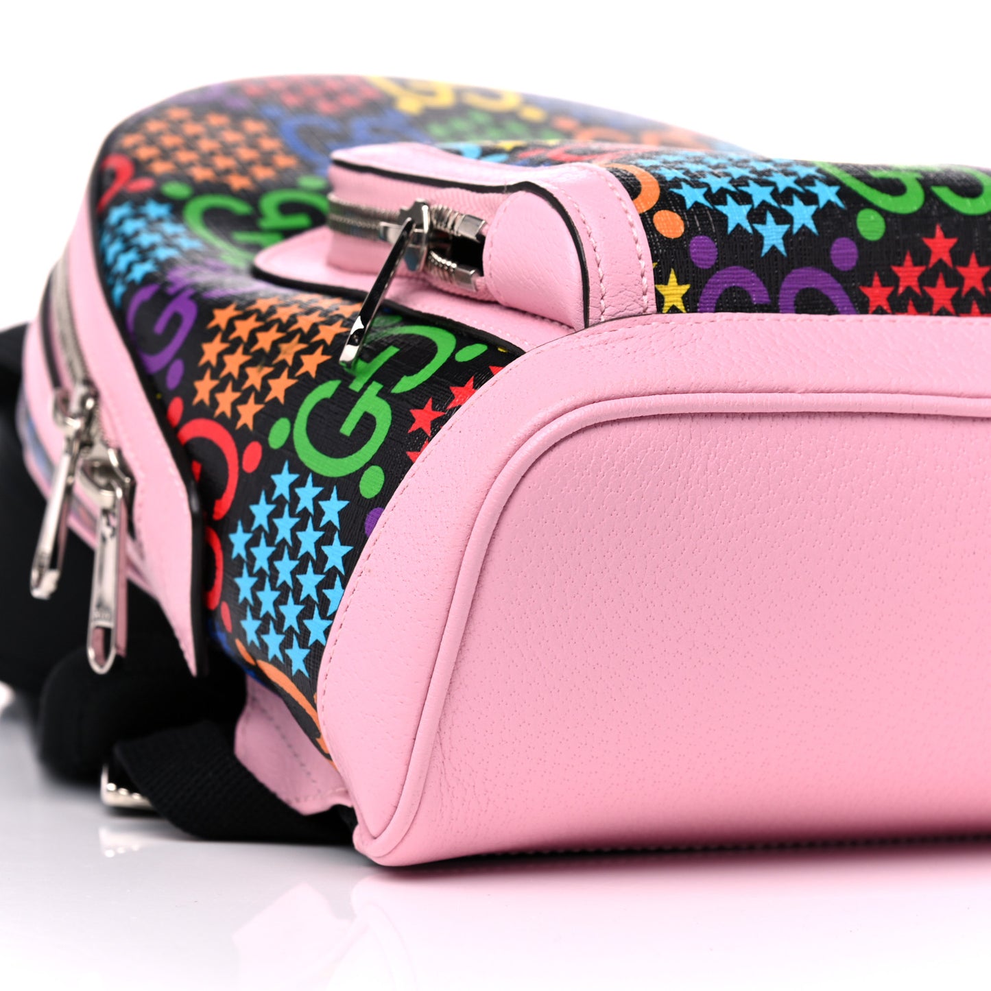 GG Supreme Monogram Psychedelic Small Day Backpack Black Multicolor Sugar Pink