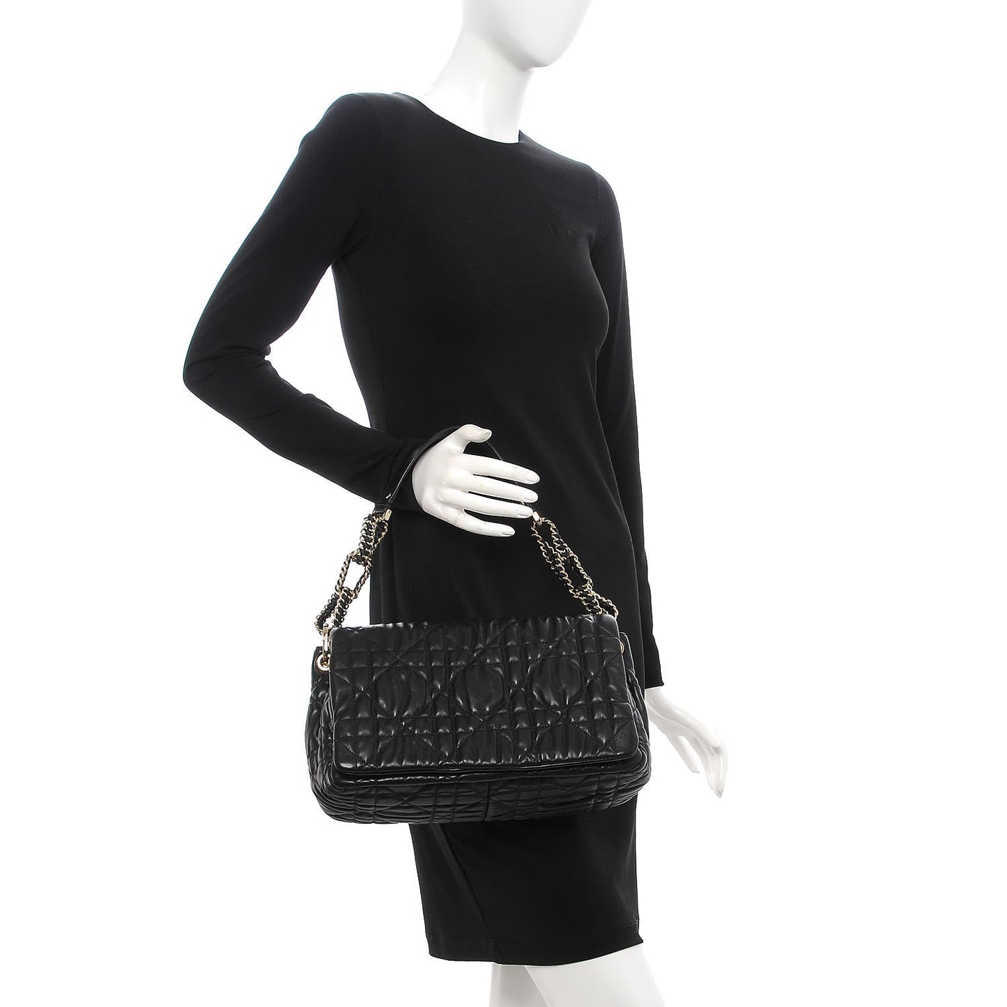 Lambskin Cannage Medium Delidior Flap Bag Black
