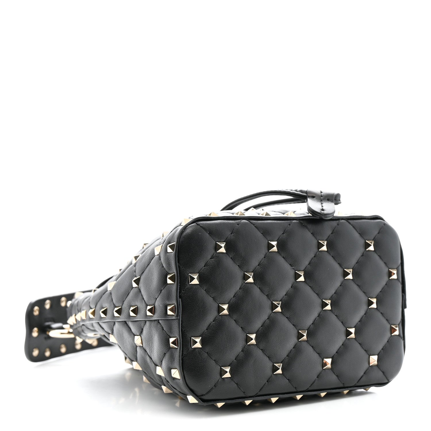 Valentino Garavani Nappa Mini Rockstud Spike Bucket Bag Black 4 of 9