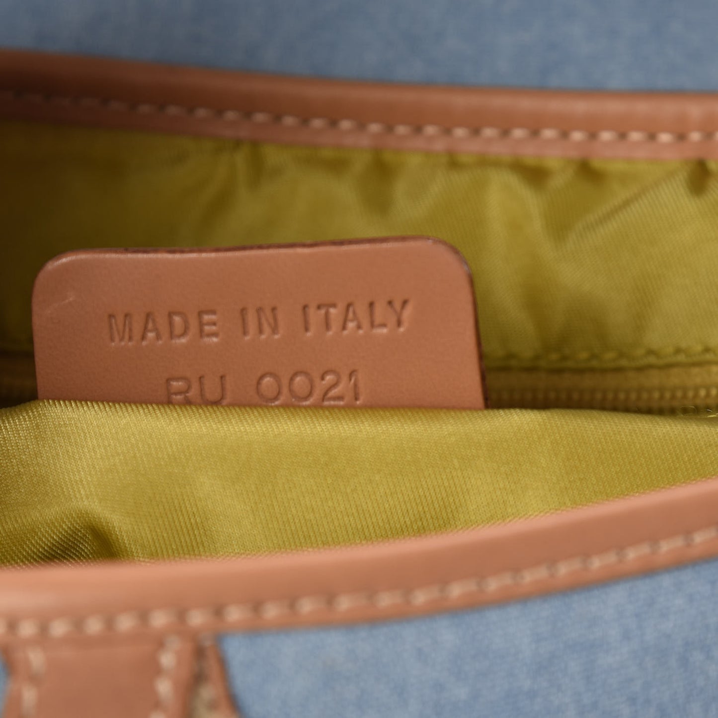 Denim Calfskin Double Saddle Bag Light Blue