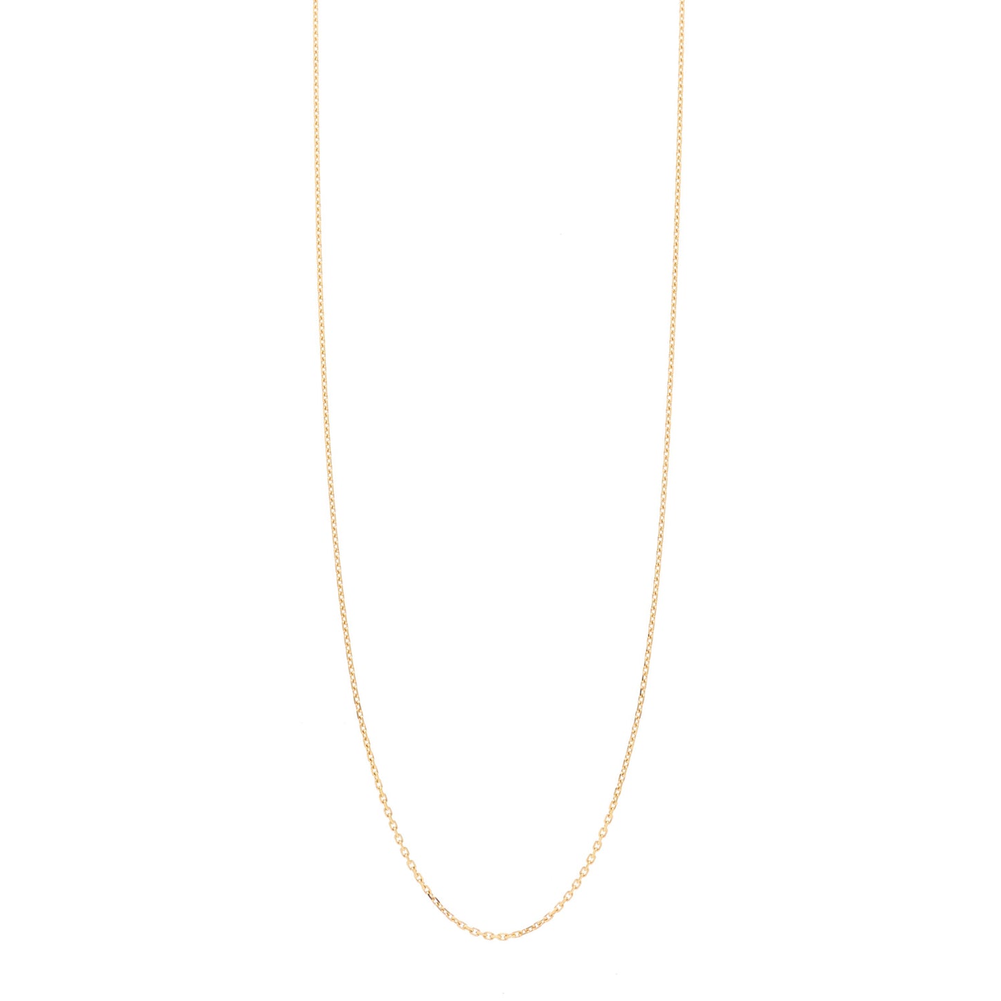 18K Yellow Gold Trace Chain Necklace 70cm