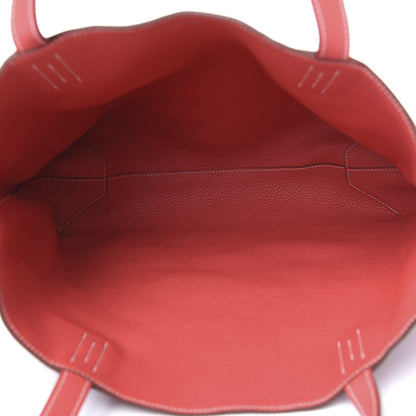 Hermes Taurillon Clemence Double Sens 36 Reversible Tote Rubis Bougainvillea 7 of 15