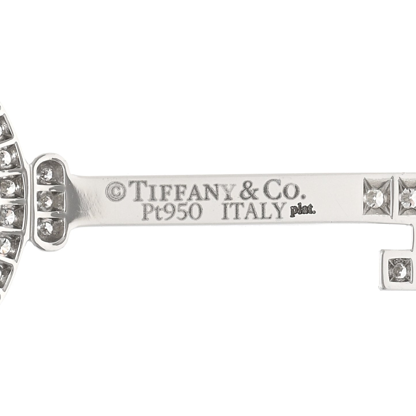 Platinum Diamond Bubbles Key Pendant