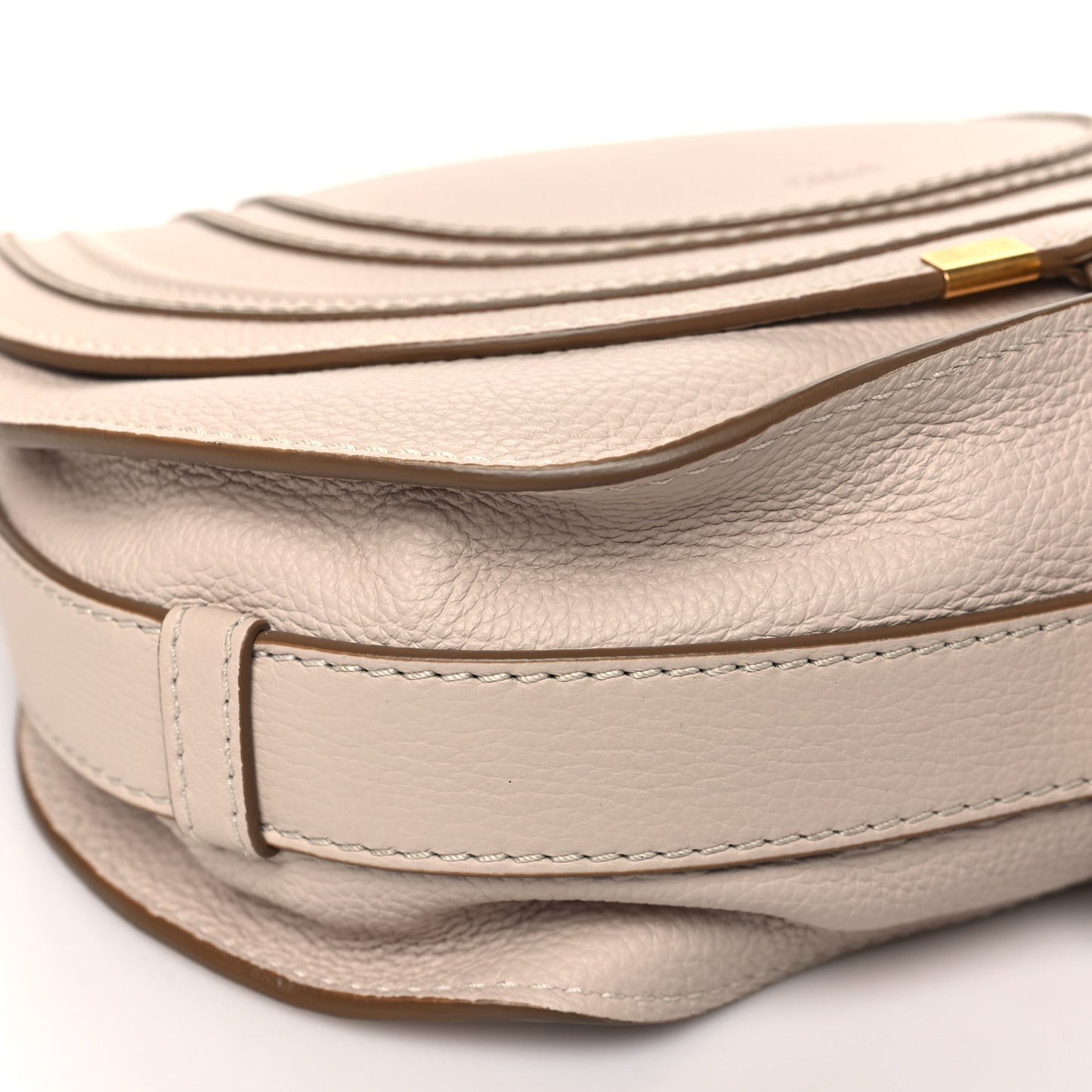 Grained Calfskin Medium Marcie Saddle Bag Nomad Beige