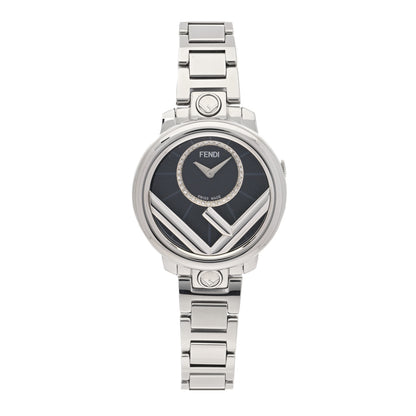 Fendi Stainless Steel Diamond 28mm Run Away Quartz Watch Black 1 of 5
