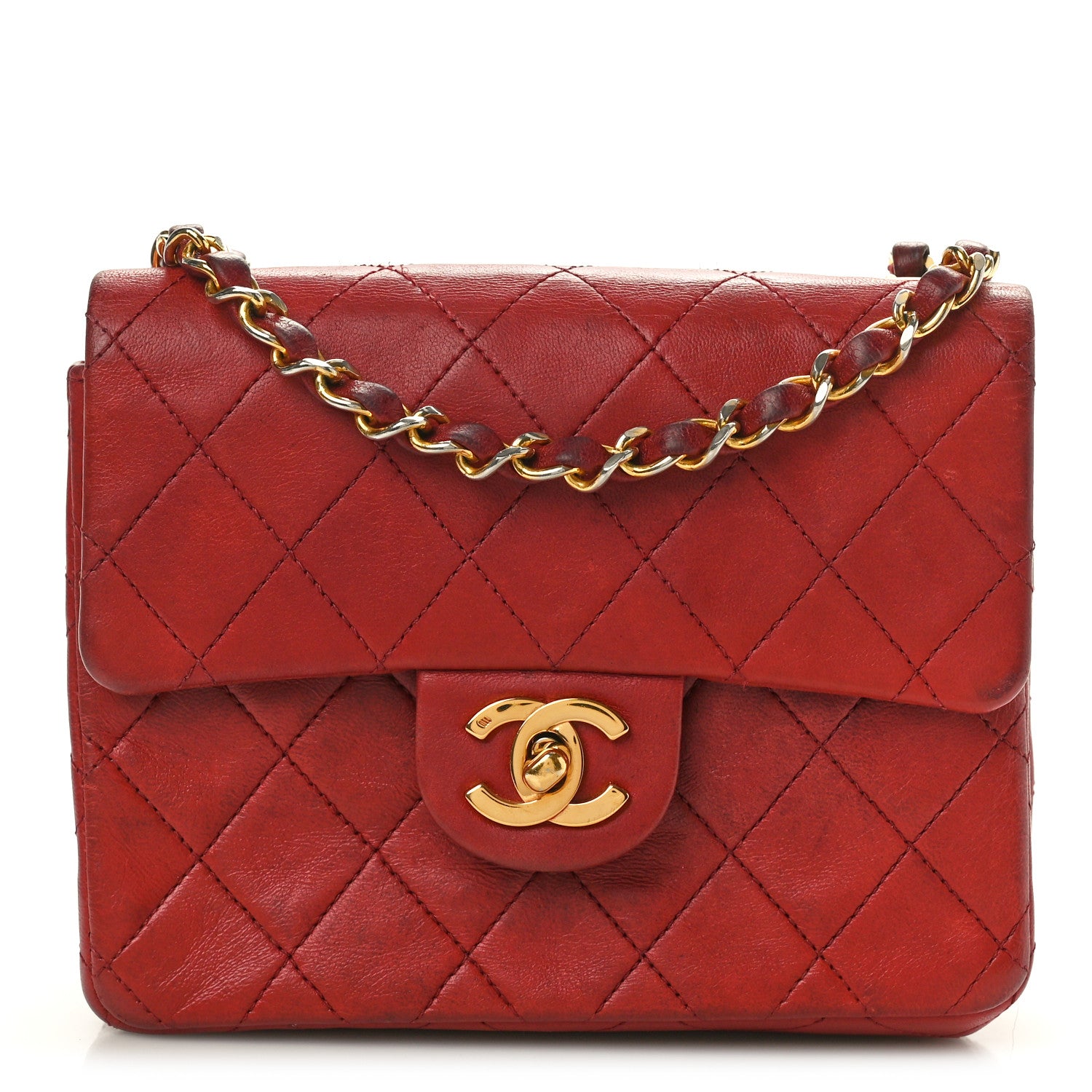 Chanel Lambskin Quilted Mini Square Flap Red 1 of 12