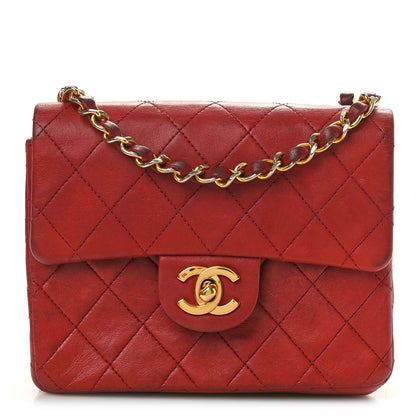Chanel Lambskin Quilted Mini Square Flap Red 1 of 12