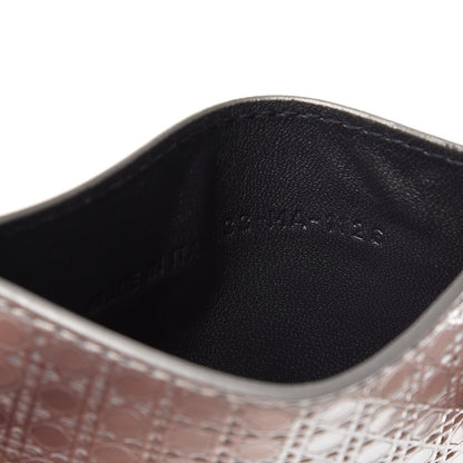 Christian Dior Metallic Patent Micro-Cannage Lady Dior Card Holder Silver 8 of 8