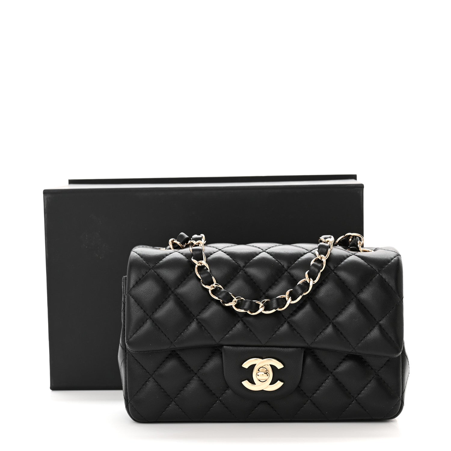 Chanel Lambskin Quilted Mini Rectangular Flap Black 11 of 11