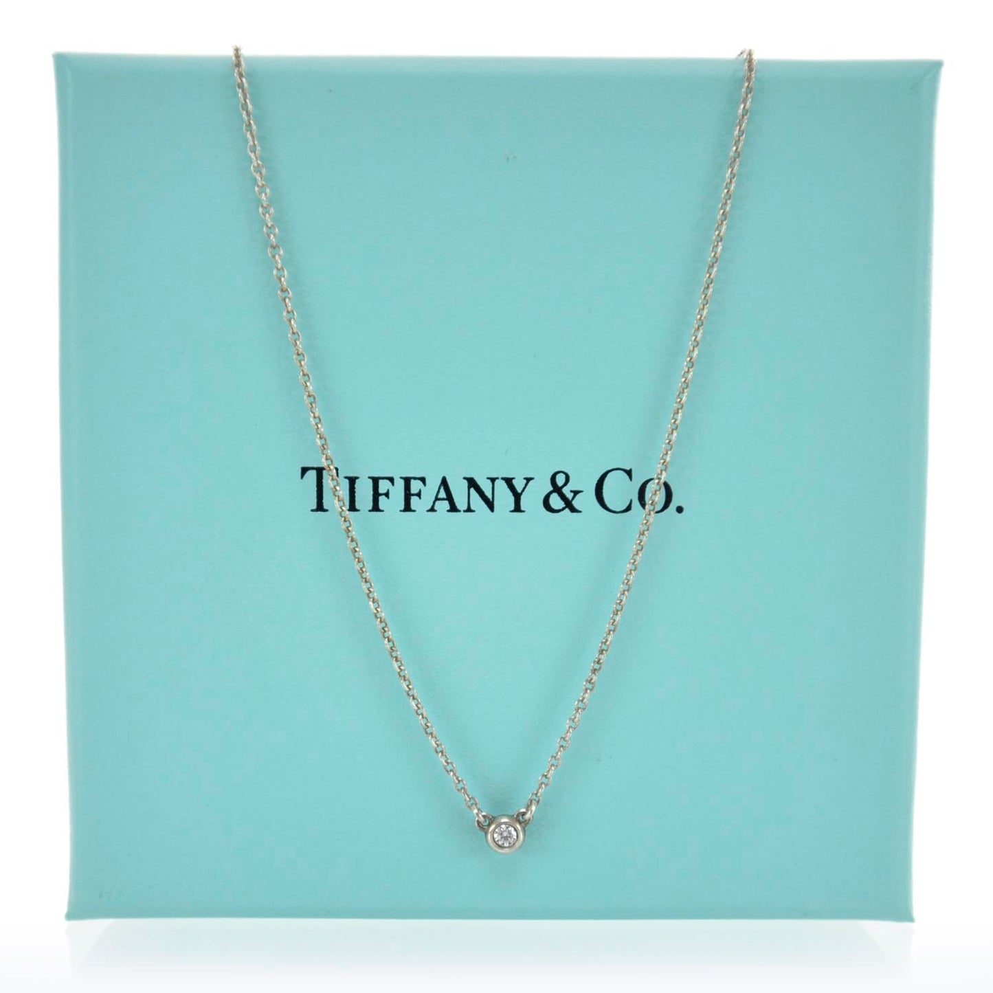 Sterling Silver Diamond .03ct Elsa Peretti Diamonds by the Yard Pendant Necklace