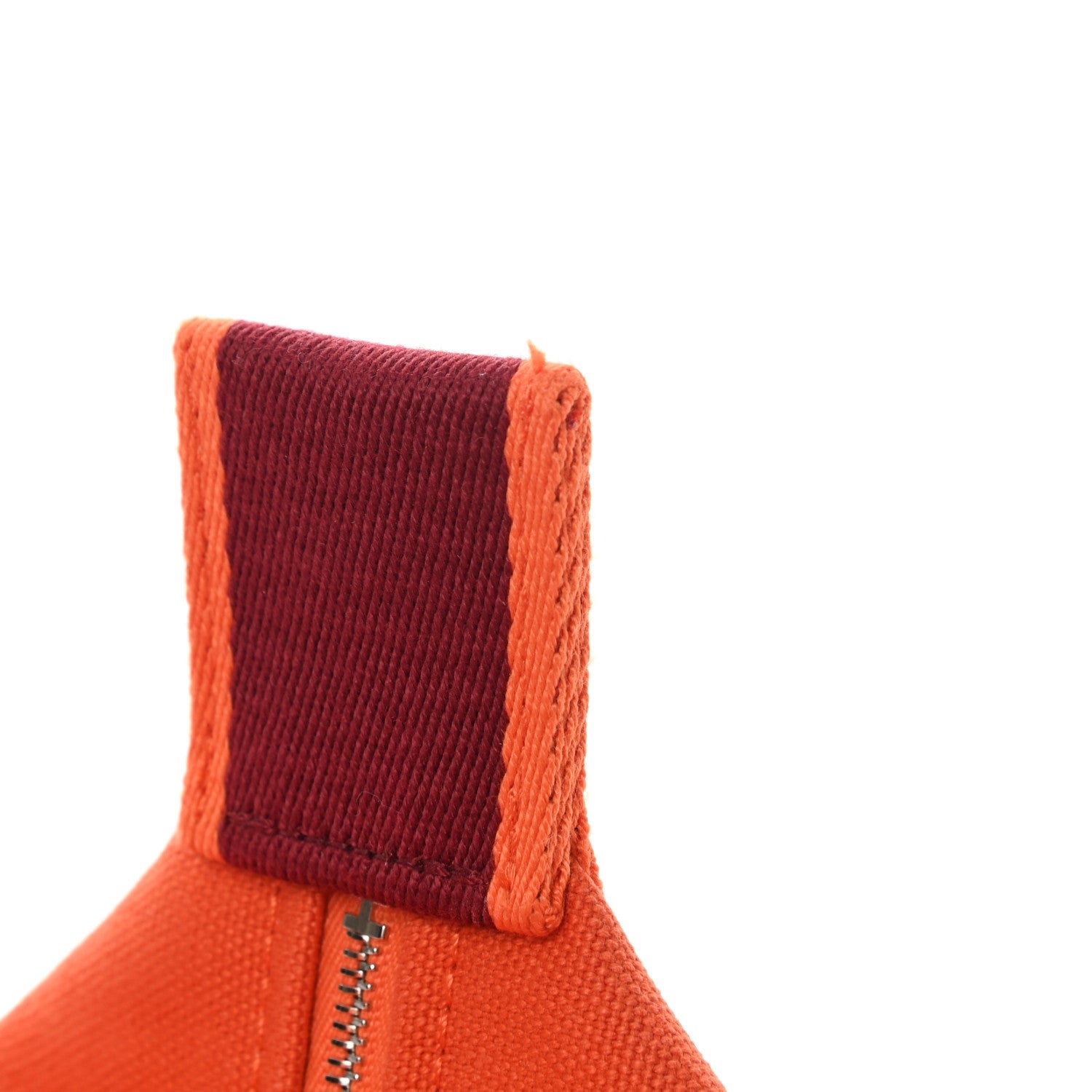 Hermes Canvas Small Bride-A-Brac Pouch Orange Burgundy 9 of 10