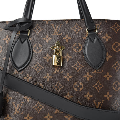 Louis Vuitton Monogram Flower Zipped Tote MM Black 7 of 9