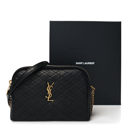 Saint Laurent Lambskin Quilted Gaby Zipped Pouch Black 13 of 13