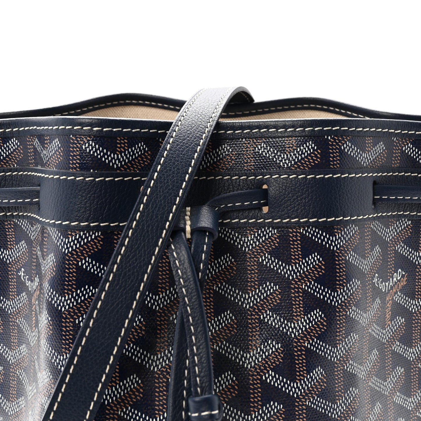 Goyardine Petit Flot Bucket Bag PM Navy