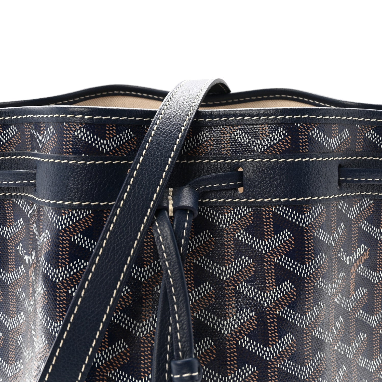 Goyard Goyardine Petit Flot Bucket Bag PM Navy 7 of 9