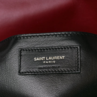 Saint Laurent Calfskin Suede Matelasse Chevron Large Monogram College Bag Burgundy 7 of 12