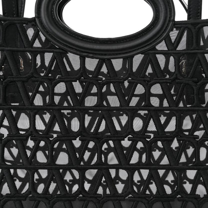 Valentino Garavani Toile Mesh Iconographe Goatskin Le Troisieme Shopping Bag Black 8 of 10