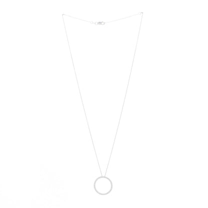 Roberto Coin 18K White Gold Diamond Medium Tiny Treasures Circle Pendant Necklace 3 of 8