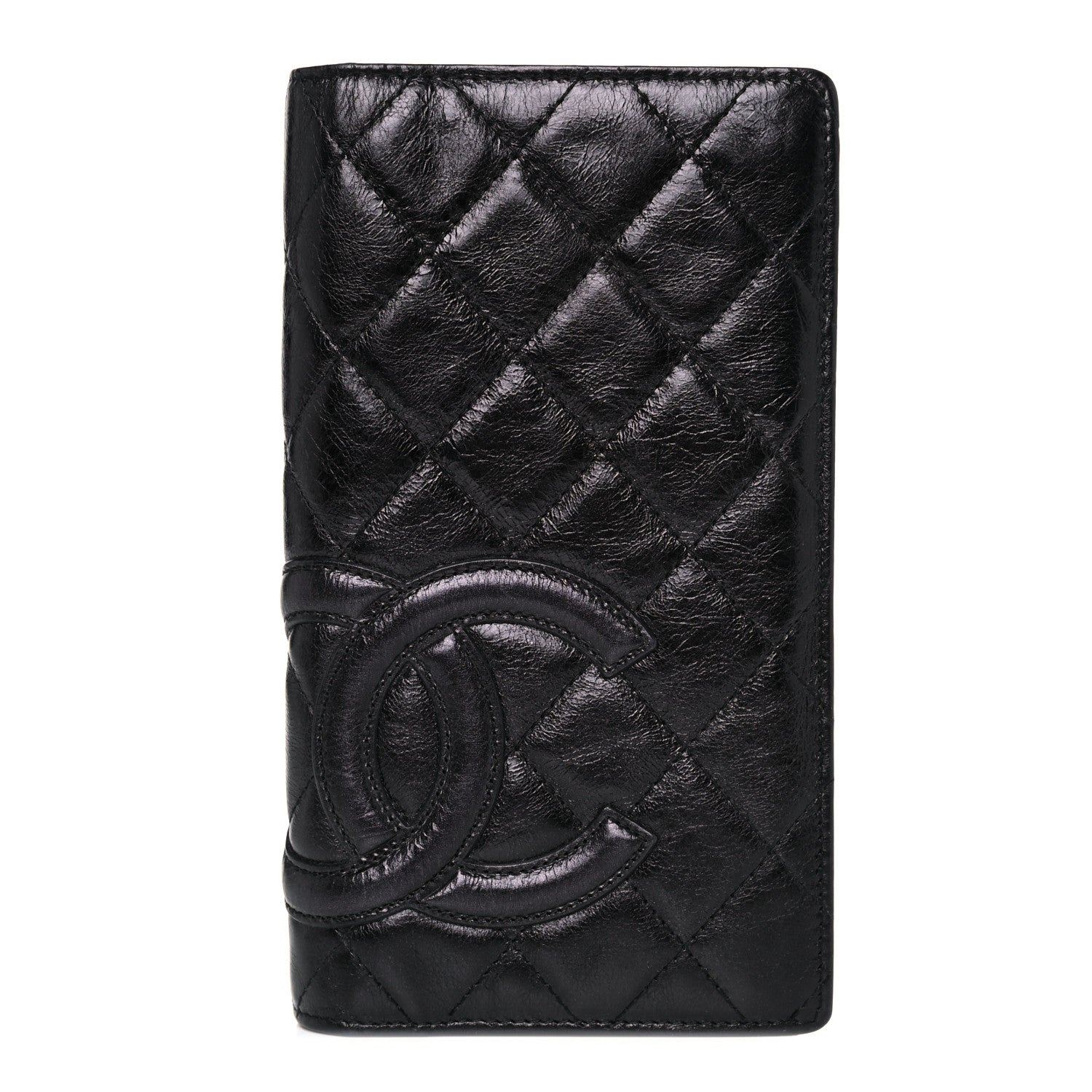 Chanel Aged Calfskin Quilted Cambon Yen Wallet Black 1 of 17