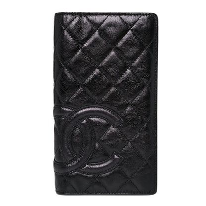 Chanel Aged Calfskin Quilted Cambon Yen Wallet Black 1 of 17