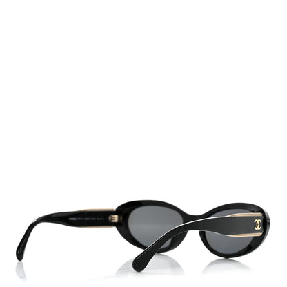 Chanel Acetate Oval Sunglasses 5515 Black 4 of 9