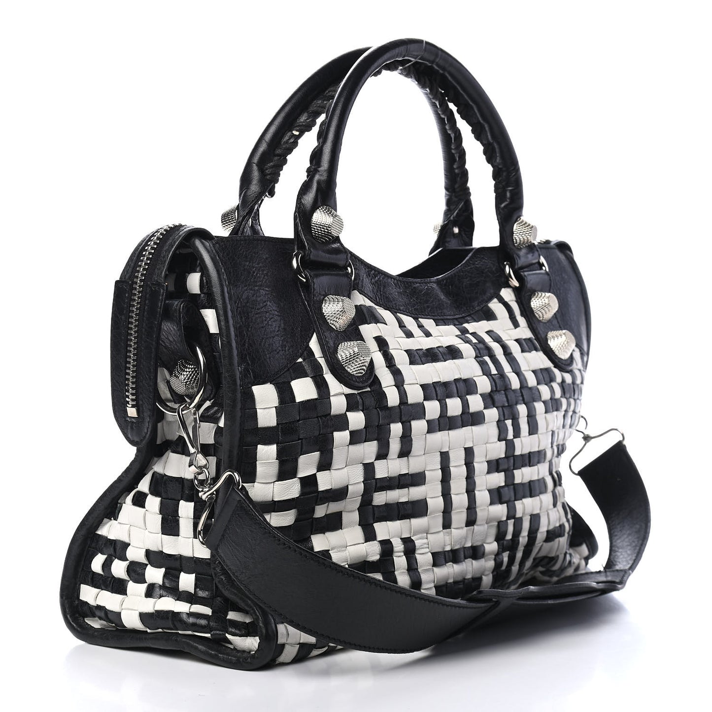 Agneau Lattice Woven Giant 21 City Black White