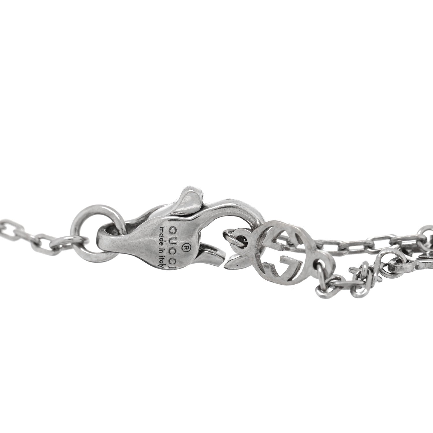 Gucci 18K White Gold Diamond GG Running Bracelet 3 of 8