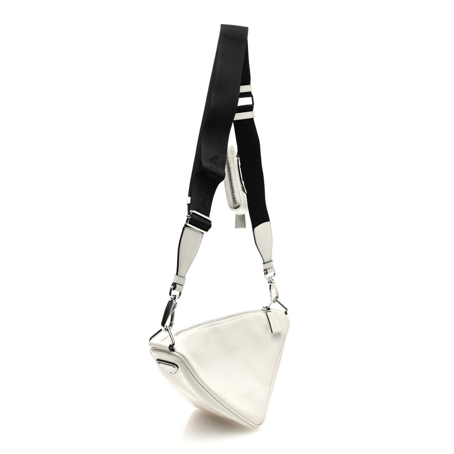 Grace Lux Triangle Shoulder Bag White