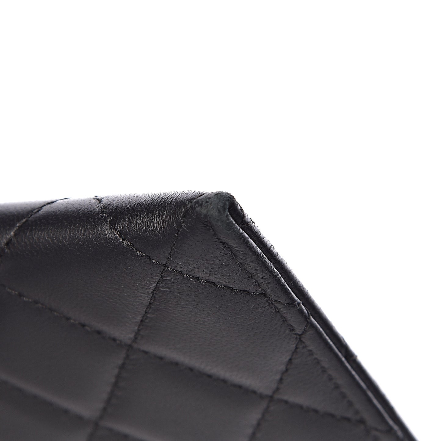 Lambskin Quilted Classic Zip Pouch Black