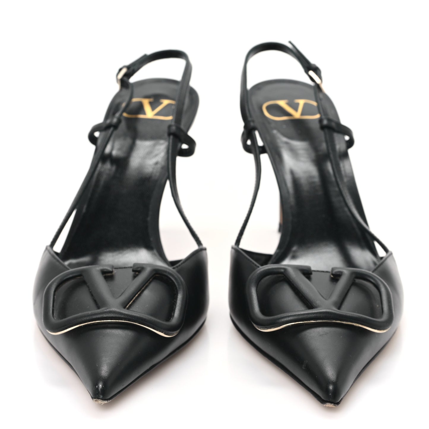 Calfskin Tonal Vlogo Slingback 80mm Pumps 38 Black