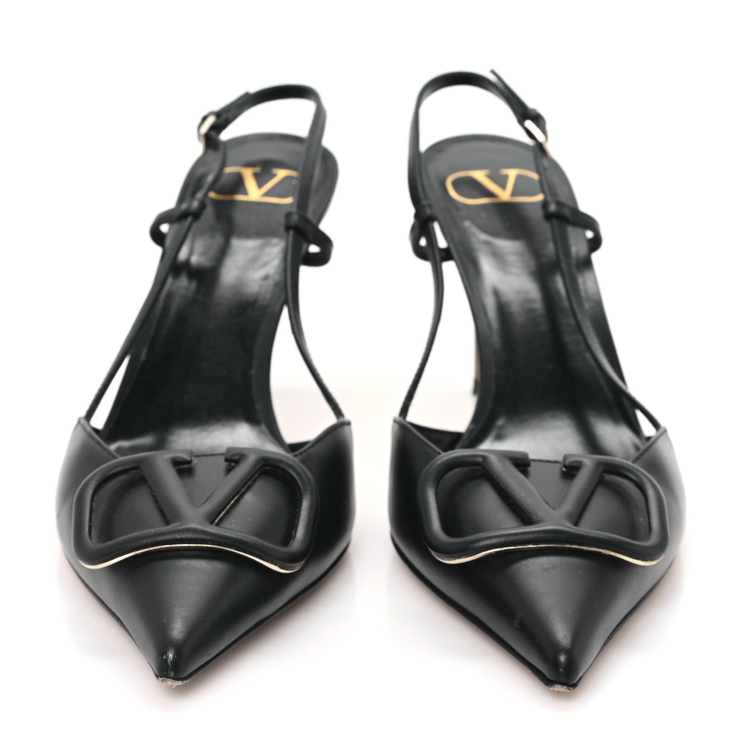 Valentino Garavani Calfskin Tonal Vlogo Slingback 80mm Pumps 38 Black 3 of 10