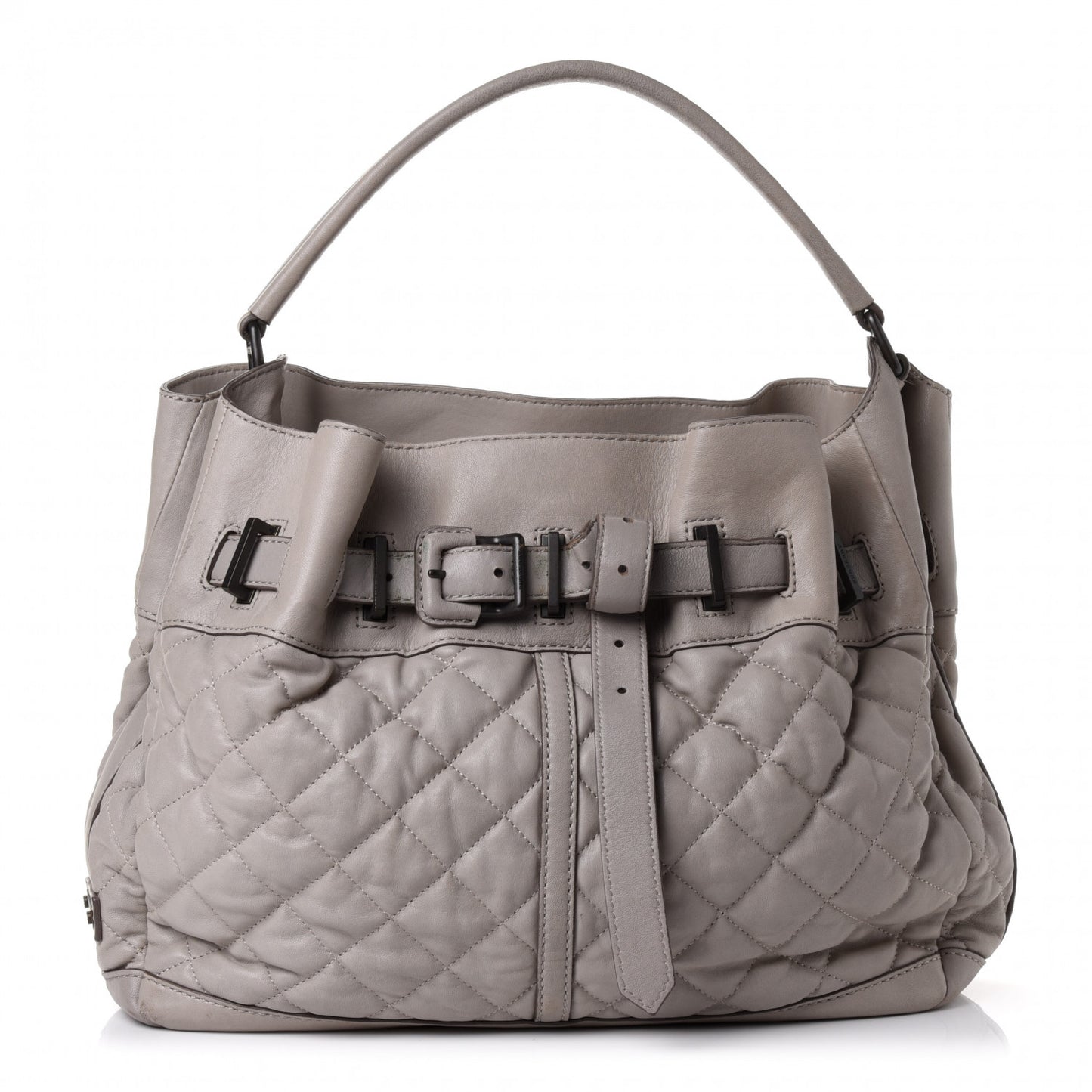 Lambskin Quilted Medium Enmore Hobo Grey
