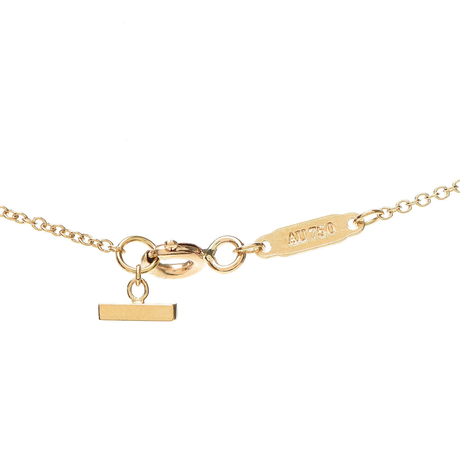 Tiffany 18K Yellow Gold Large T Smile Pendant Necklace 5 of 5
