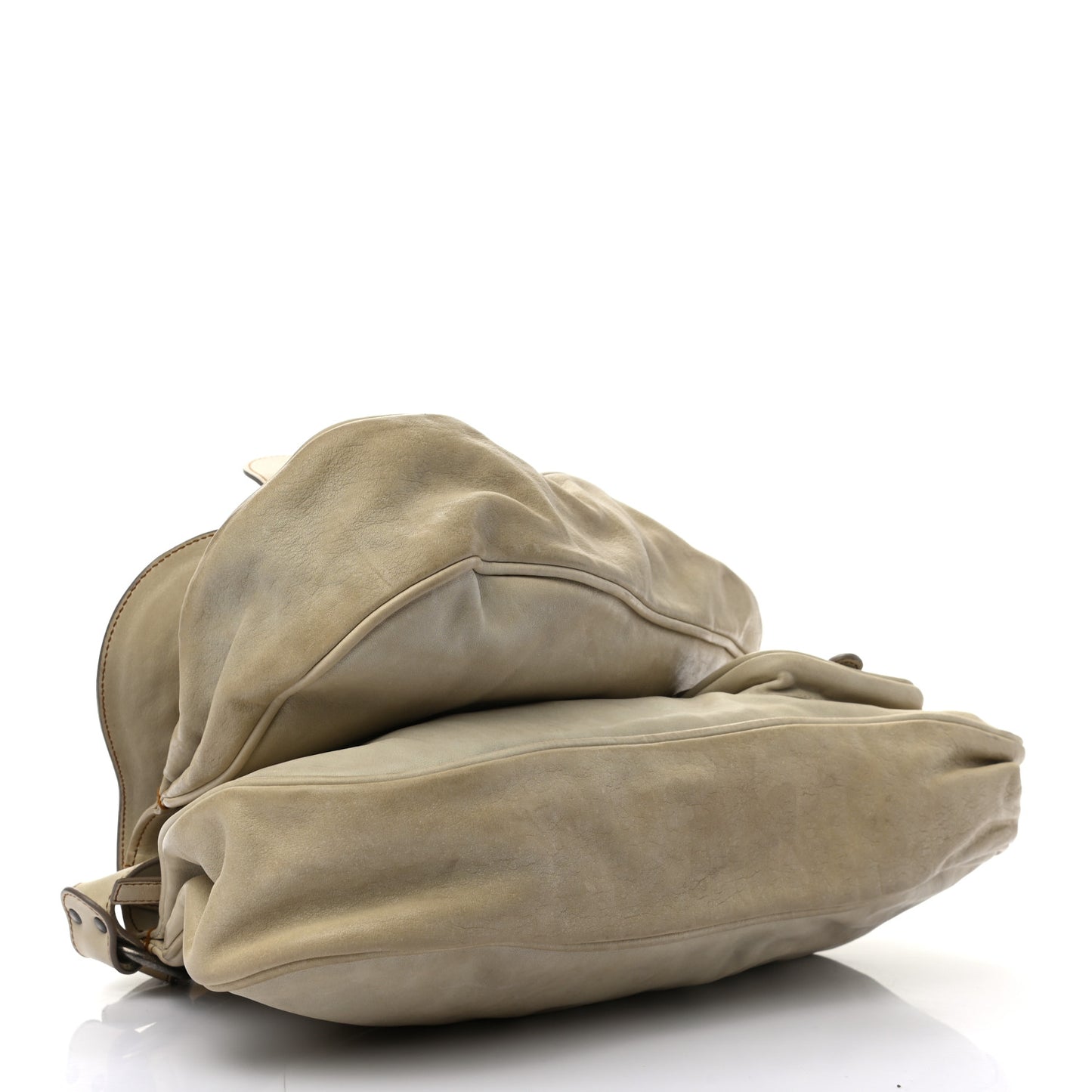 Calfskin Medium Gaucho Double Saddle Bag Ivory