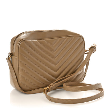 Saint Laurent Calfskin Matelasse Monogram Lou Camera Bag Dark Beige 3 of 11