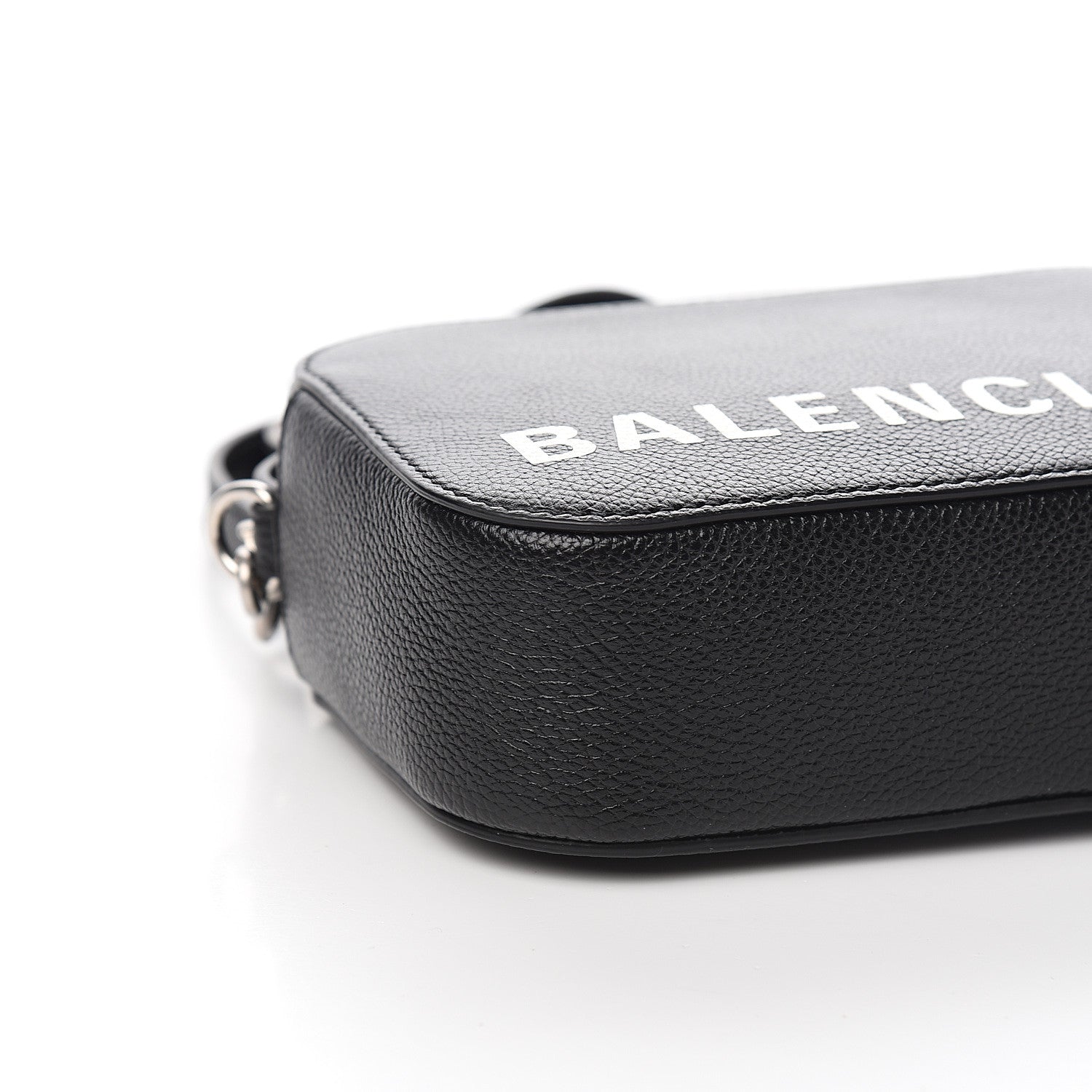 Balenciaga Grained Calfskin Logo XS Ville Top Handle Camera Bag Black White 7 of 8