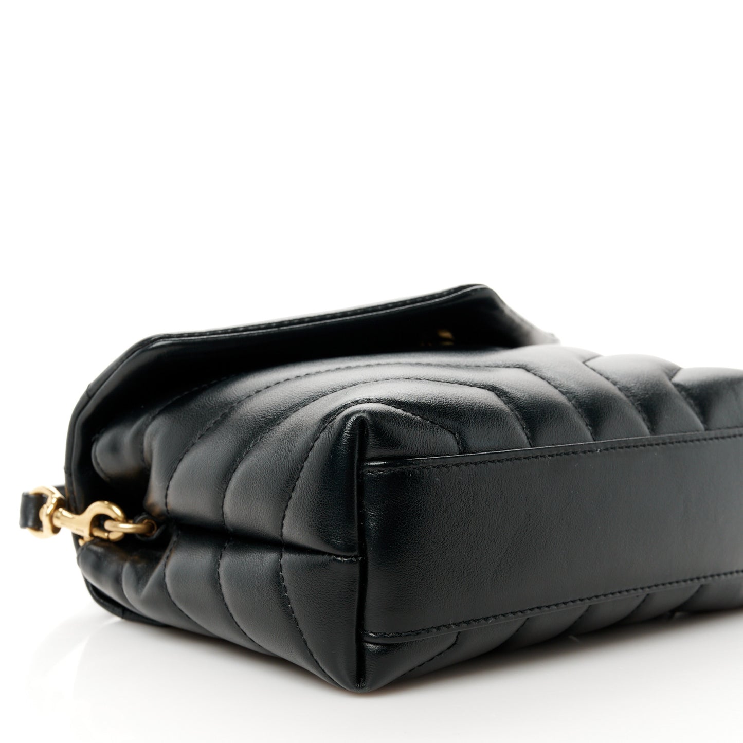 Calfskin Y Quilted Monogram Toy Loulou Crossbody Bag Black
