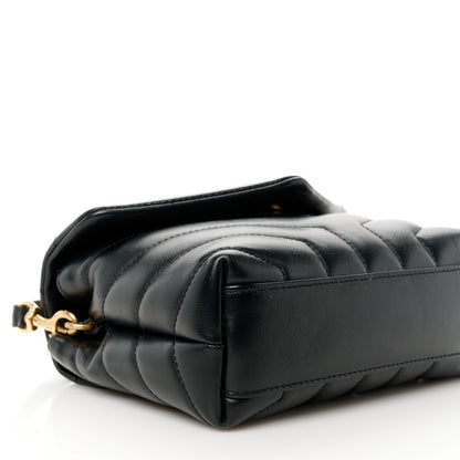 Saint Laurent Calfskin Y Quilted Monogram Toy Loulou Crossbody Bag Black 10 of 12