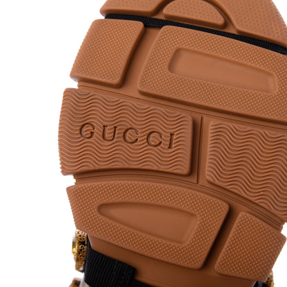 Gucci X SEGA Metallic Calfskin Mesh Removable Crystals Womens Flashtrek Sneakers 39 Oro Vecchio Mystic White Silver 7 of 19