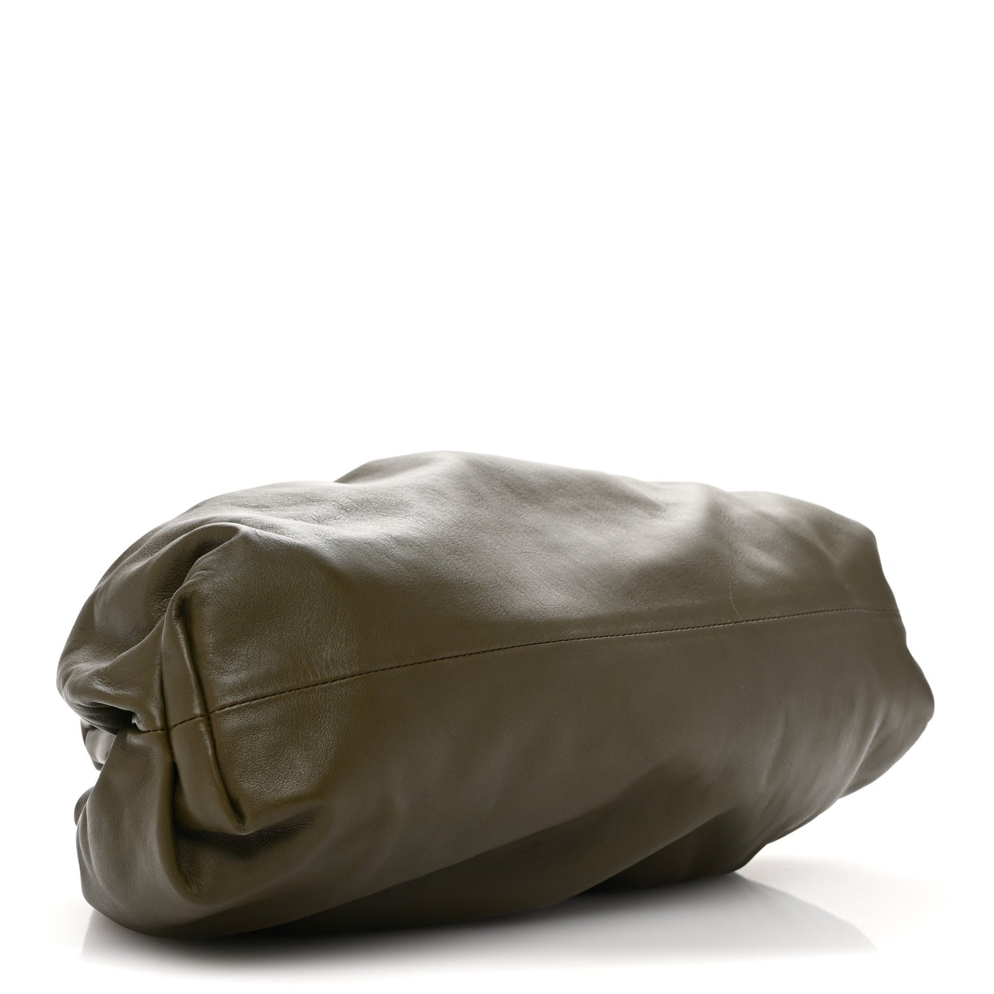 Smooth Butter Calf The Pouch Oversized Clutch Kaki Fondent