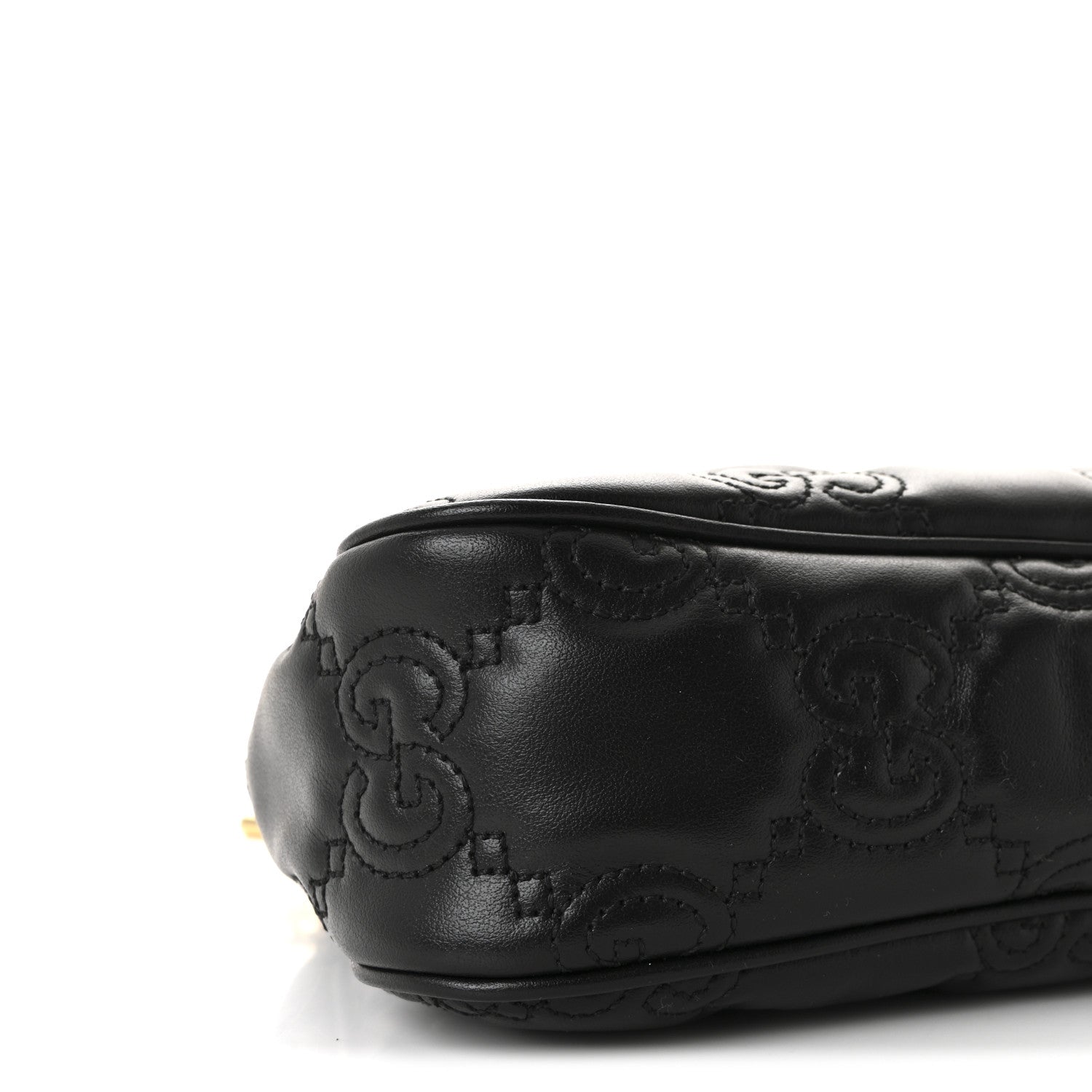 Gucci Calfskin GG Matelasse Chain Handbag Black Natural 8 of 9